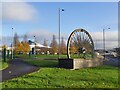 Colliery wheel outside Dearne Valley Leisure Centre in DN12 4LJ
