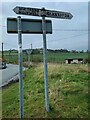 Guidepost at road junction, Trelogan in CH8 9BD