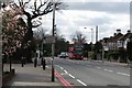 Addiscombe Road, junction of Upland, facing west in CR0 7LA