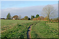 Bridleway and farmland near Bishopswood in Staffordshire in ST19 9AE