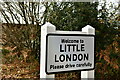 Little London: Village boundary sign in SP11 6JG