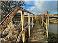 Rusty footbridge over the River Torne in DN11 0HQ