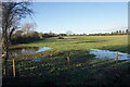 Flooded field corner near Oakley in HP18 9GN