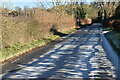 Frost and fence shadows on Bighton Road in GU34 5PU
