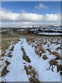 Moorland track in winter in Vaynor Community