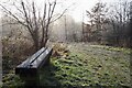 A bench in the Peter Fidler Nature Reserve in S44 6BT