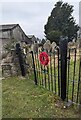 Churchyard entrance gates, St Illtyd, Aberbeeg, Blaenau Gwent in NP13 2RZ