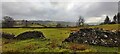 Fallen drystone wall above Hawkshead in LA22 0QG