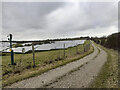 Footpath along eastern side of Cowdown Solar Farm in SP11 6GG