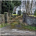 Gate across an entrance to The Rectory, Bishton in NP18 2EA