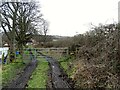 Gate across the farm track in Tanfield Lea