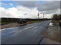 Muddy lay-bys on Back Lane in Brimpton Common