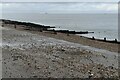 Promenade and beach below Beltinge Cliff in CT6 6PY
