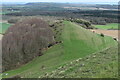 Looking down on the northeastern lobe of Cley Hill in Corsley