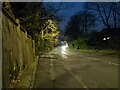 Crowthorne Road at night in GU47 8QS
