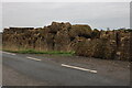 Straw bales on Fifty Road, Tipps End in PE14 9SL