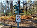 Wildmoor Heath public footpath signs in GU47 8QS