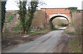 Railway bridge over Norton Road north of Tostock in IP30 9PT
