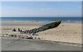 Breakwater and beach at Prestatyn in LL19 7UZ