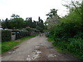 Track (footpath) into Shrubland Park in IP6 9QH
