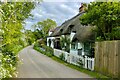 Thatched cottages on Hampit Road in CB11 4HJ