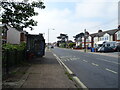 Bus stop and shelter on Felixstowe Road (A1156) in IP3 9JL
