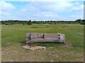 Log bench on Greenham Common in RG19 6HD