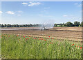 Babraham: watering fields at Home Farm in CB21 6AW