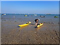 Kayaks on the beach at Borth Fawr in LL53 7EN