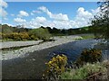 Afon Ystwyth with gravel deposits in SY23 4SB
