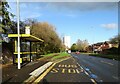 Bus stop and shelter on Haswell Drive, L28 in L28 1RX