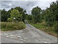 The lane to Mynydd Bach forest in SY25 6DB