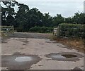 Puddles on a side road, Old Gore, Herefordshire in HR9 7XU