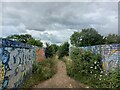 Footbridge across the Corby-Kettering railway line in NN18 8BP