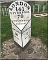 Old Milepost by the A522, JCB parts entrance, Uttoxeter in ST14 5DL