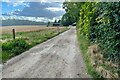 Track to Flint Hall Farm in SG8 9UD