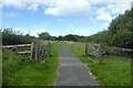 Gates along the cycle path in LL51 9LZ