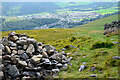 Innerleithen from the summit cairn, Lee Pen in EH44 6RL