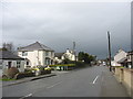 A showery Gaerwen looking west along the A5 in LL60 6DD