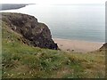 Looking down on Musselwick Sands from the Coast Path in Marloes and St. Brides Community