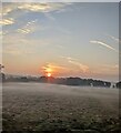 Sunrise over mist covered field, Witnash in CV31 1UT