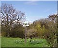 Eversley village sign and pond in Eversley Cross