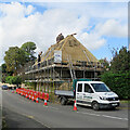 Dullingham: thatchers at work in Dullingham