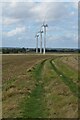 Bridleway through the wind farm in SG18 9TH