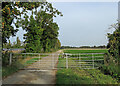 Landwade: a gated farm track in CB8 7NL