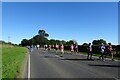 Marathon runners on the A166 in YO41 1NG