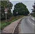 Warning sign - skid risk for 1 mile, Viney Hill, Gloucestershire in GL15 4NT