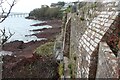Footpath on face of sea wall at Conduit House in SA73 3LR