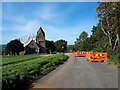 St Ann's Church under repair and road works in SN15 2PN