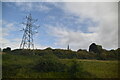 Church spire and pylon in Barming Heath & Teston Ward